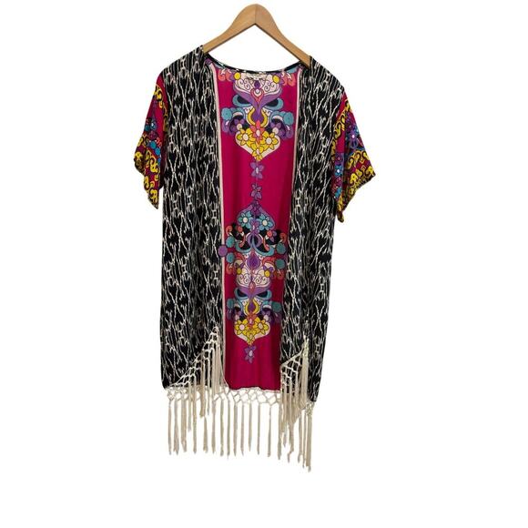 Magic Women M Bright Colorful Tassels Lightweight Kimono Night Out Beach - Picture 1 of 8